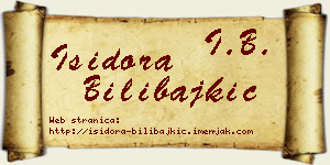 Isidora Bilibajkić vizit kartica